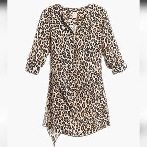 Chico’s Leopard Print Modern Utility Classy Tunic Dress